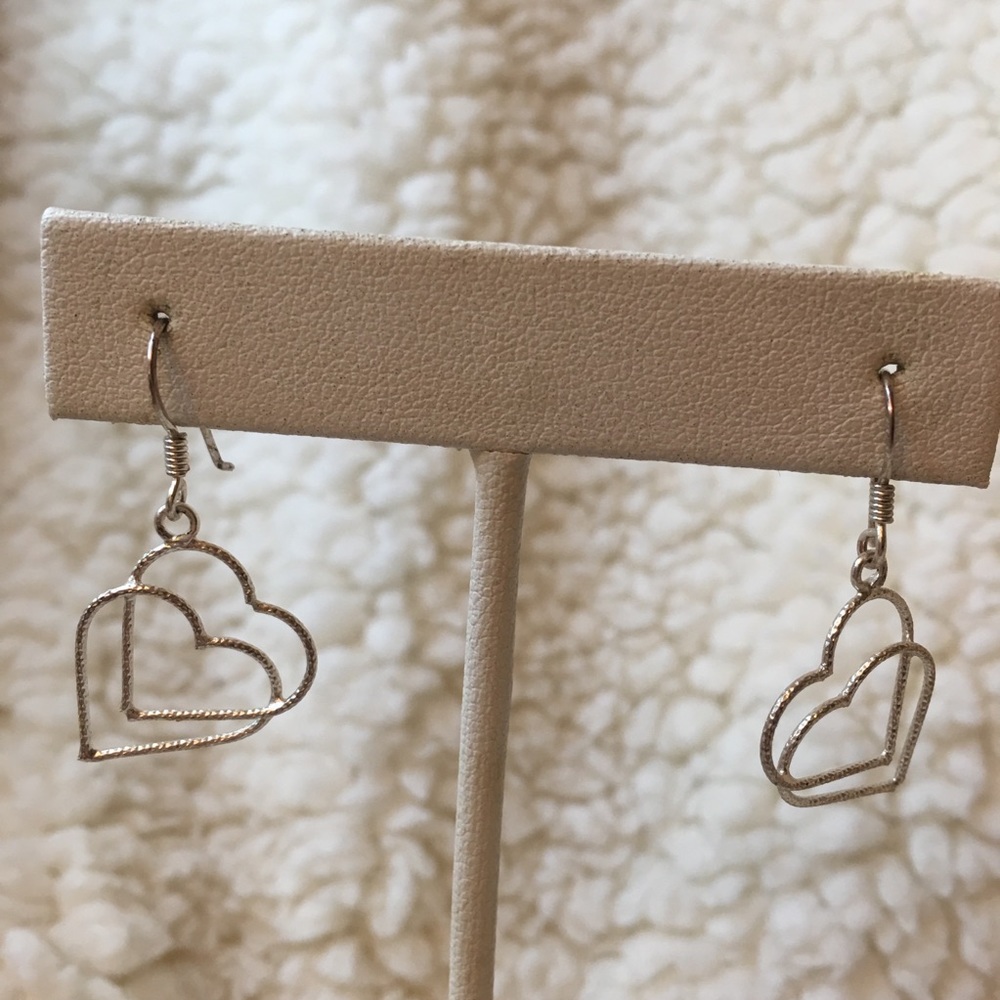 Silver heart earrings